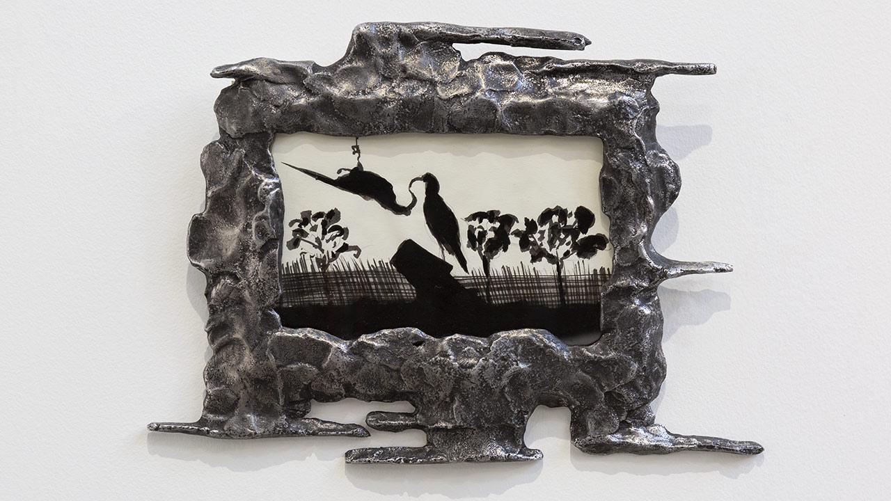 Nicolas Schneider Rio Grande, 2023 Cadre aluminium, encre et aquarelle sur papier 