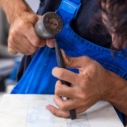Workshop de l'Académie des savoir-faire, la pierre © Tadzio / Fondation d'entreprise Hermès